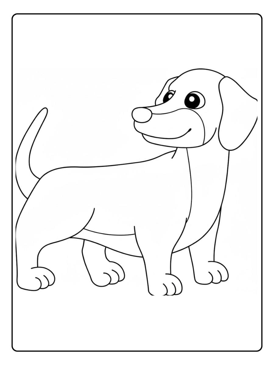 Coloriage Chien Teckel Simple