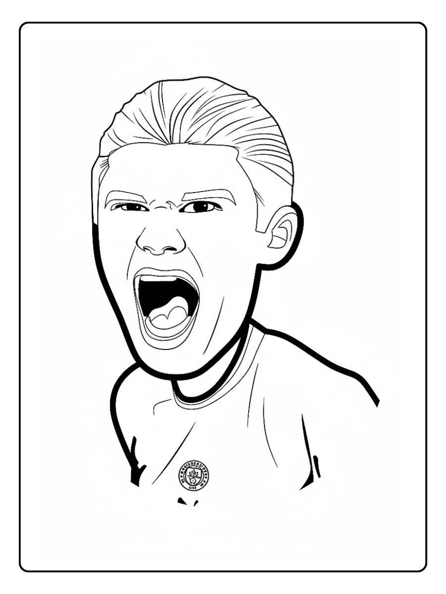 Coloriage Haaland cri de victoire