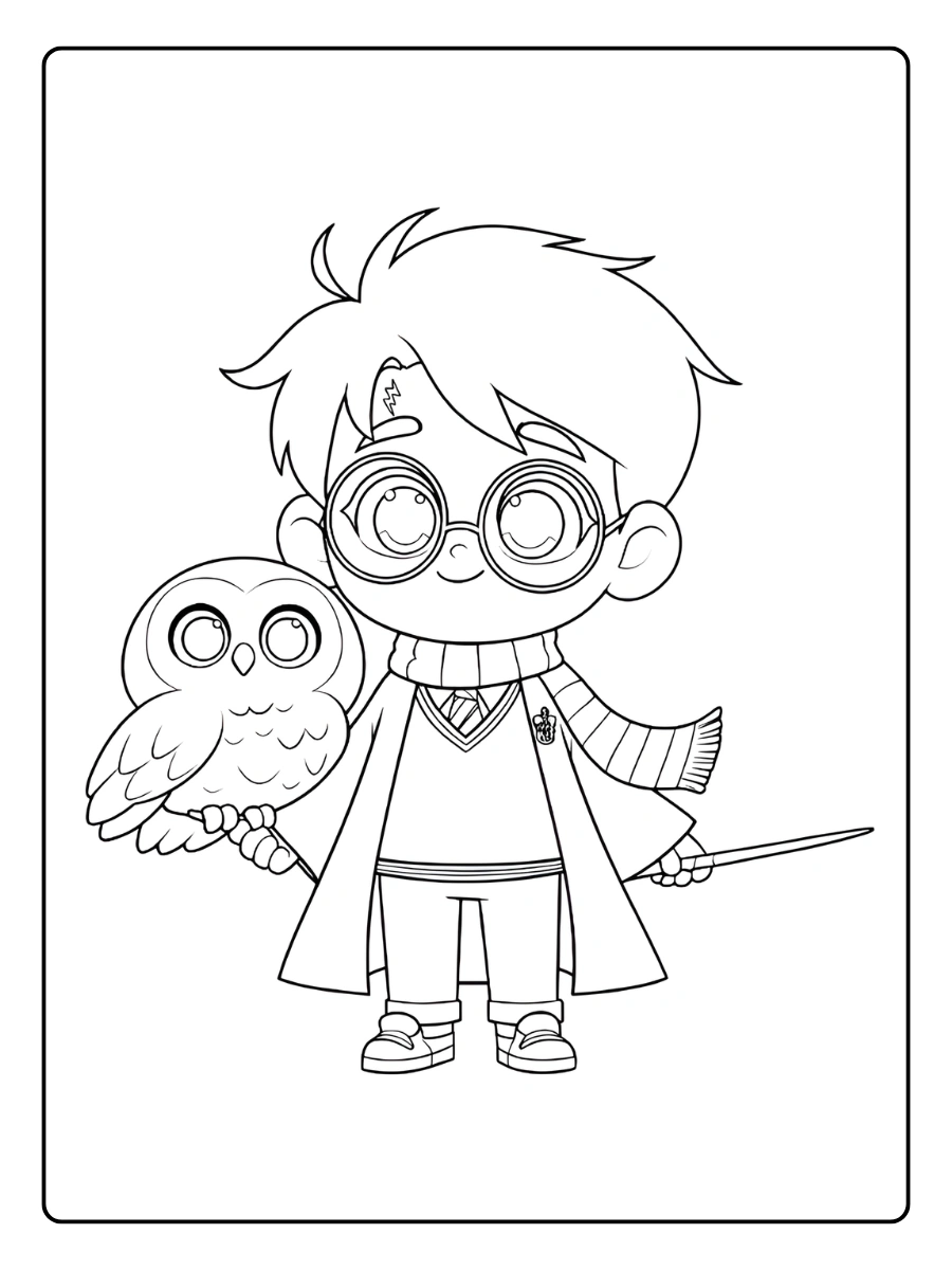 Coloriage Harry Potter Kawaii 11