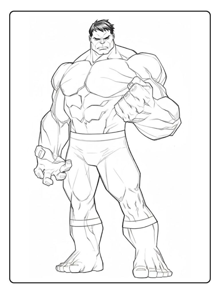 Coloriage Gratuit à Imprimer – Dessins à Colorier PDF & PNG 168 Coloriage Hulk à imprimer Dessin au trait simple