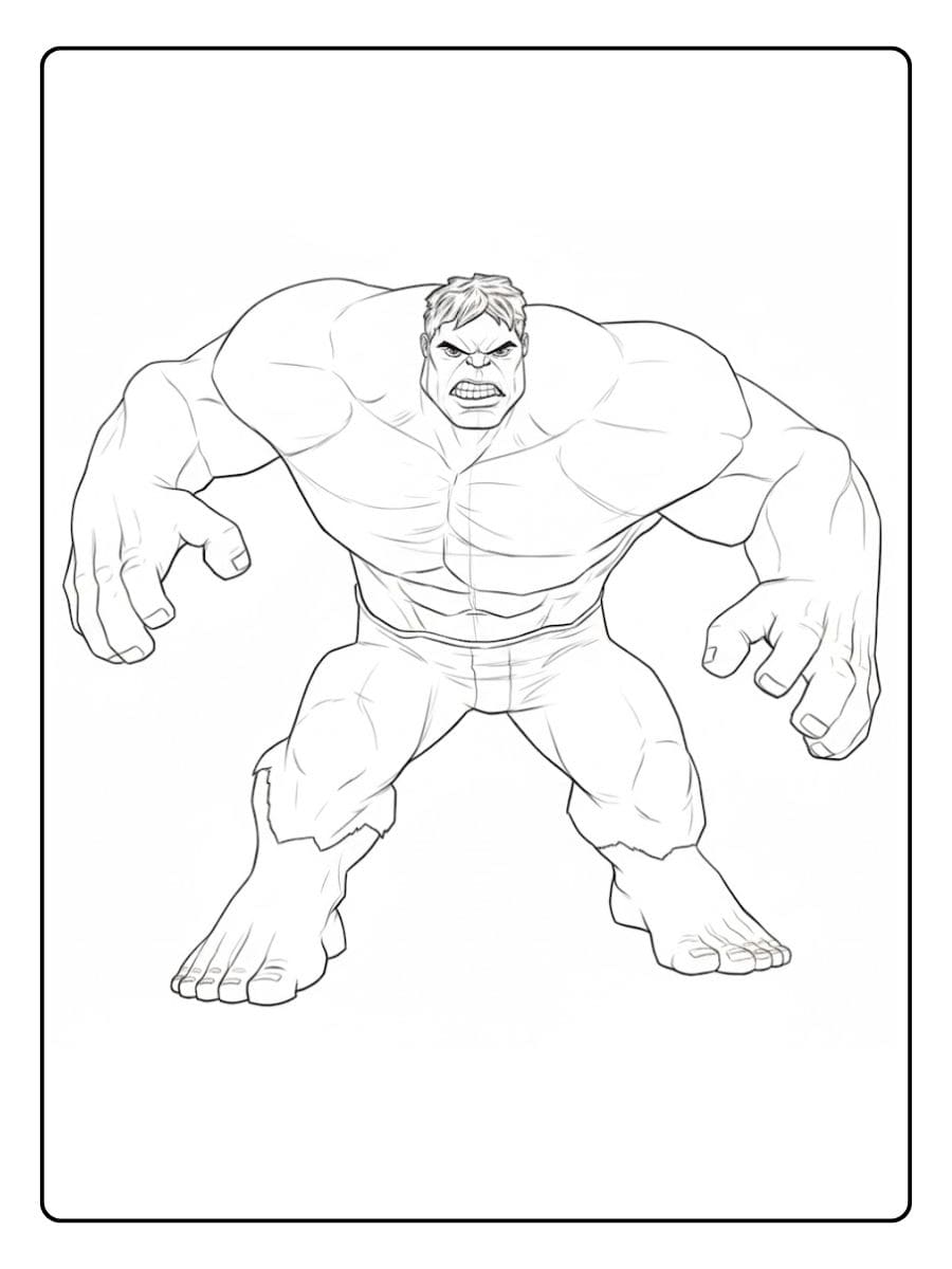 Coloriage Hulk simple contour