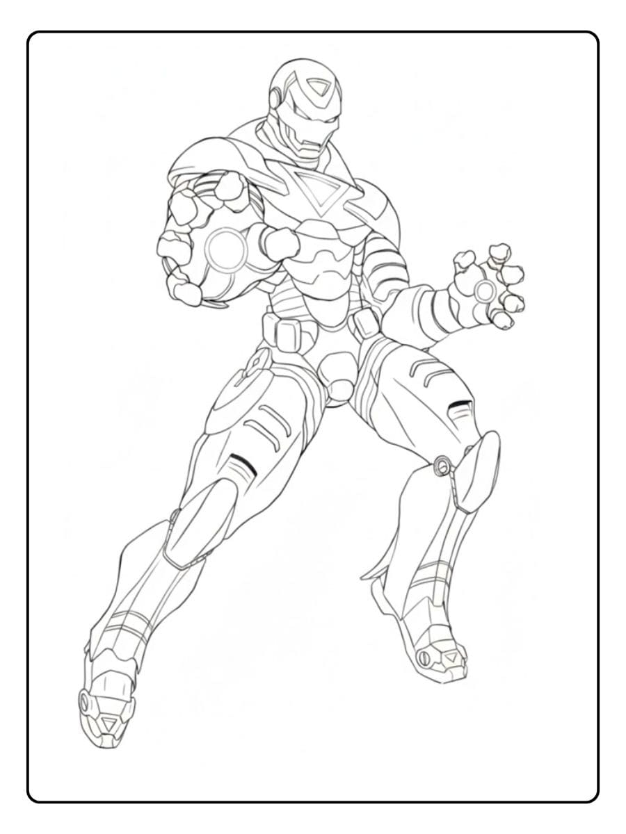 Coloriage Iron Man Esquisse Simple Lignes Épaisses