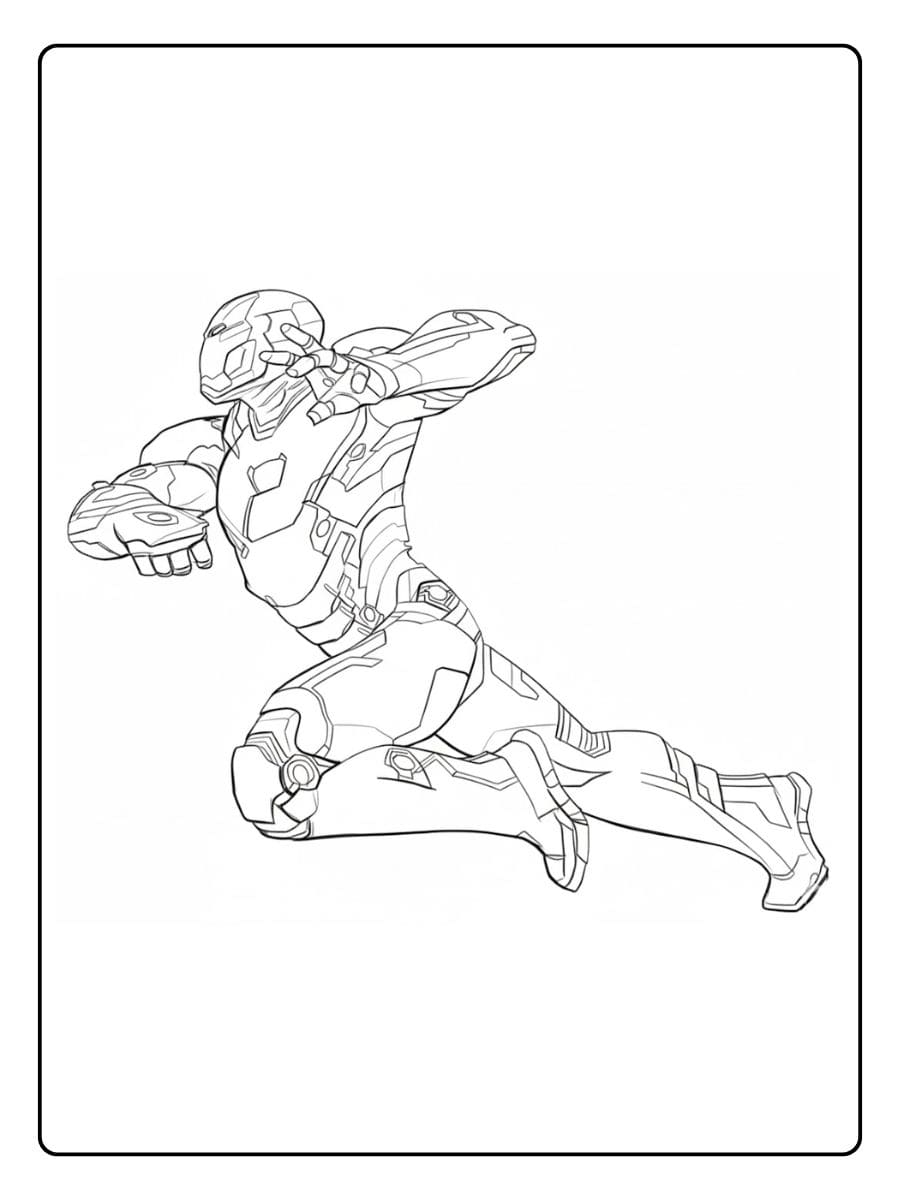 Coloriage Iron Man Simple Planche à Dessin Noir et Blanc