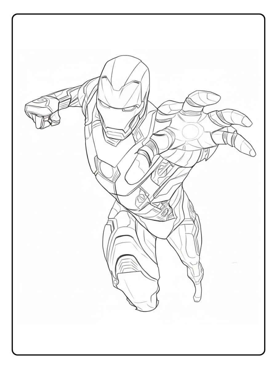 Coloriage Iron Man Simple Planche de Dessin à Imprimer