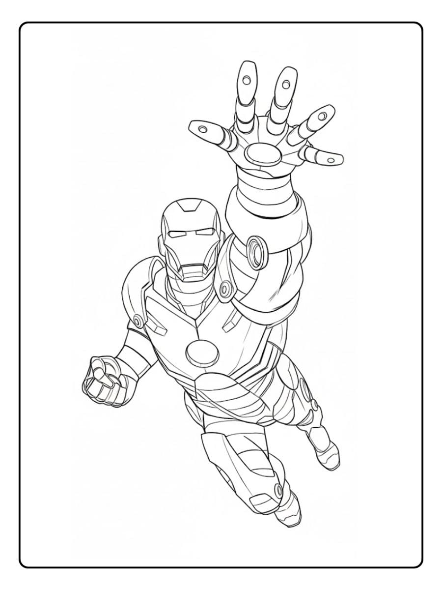Coloriage Iron Man Simple pour Enfants