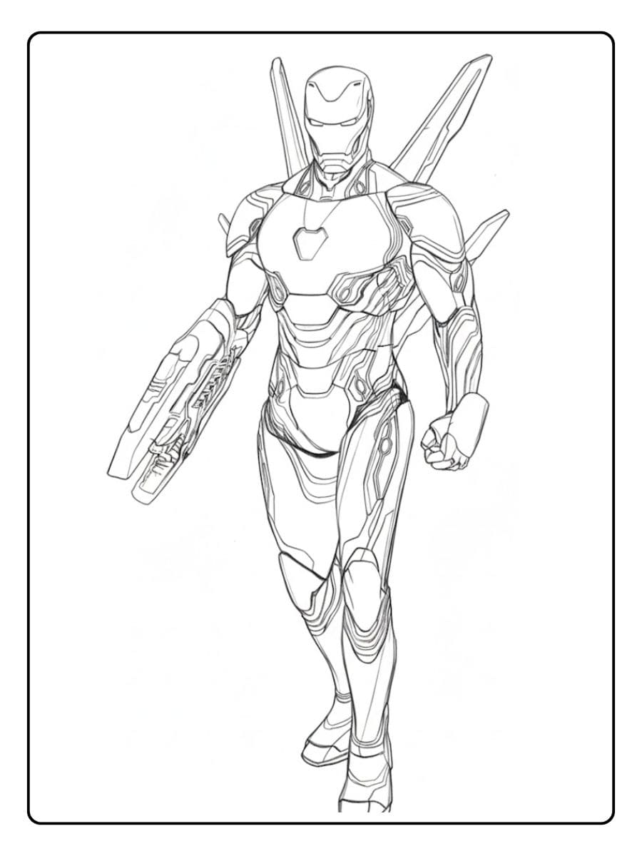 Coloriage Iron Man Squelette Simple