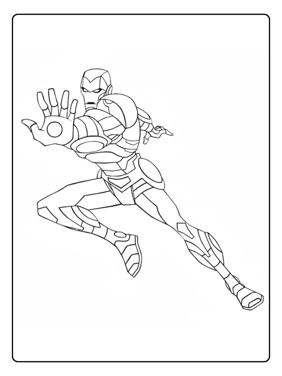 Coloriage Iron Man à imprimer trait épais