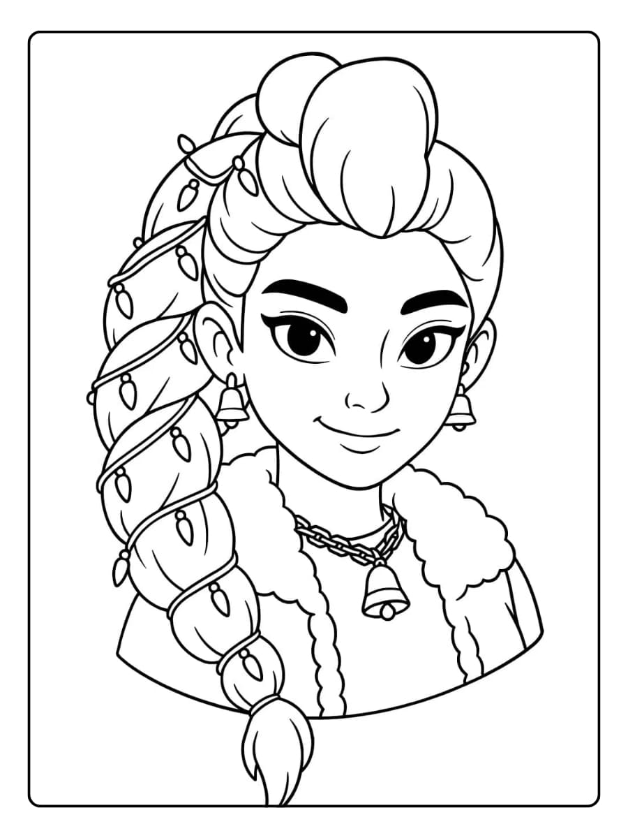 Coloriage Kpop Demon Hunter Noël (1)