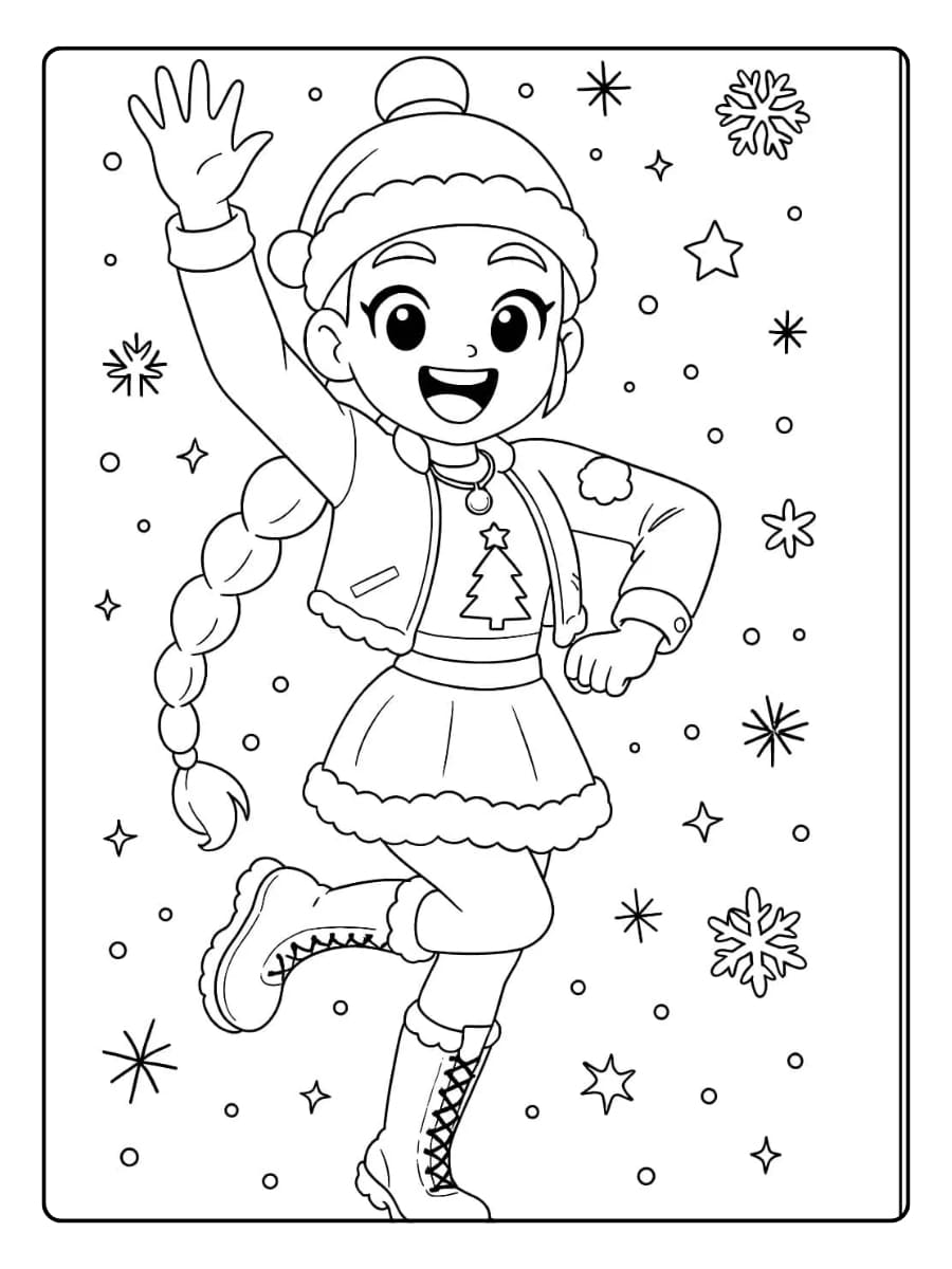 Coloriage Kpop Demon Hunter Noël (10)