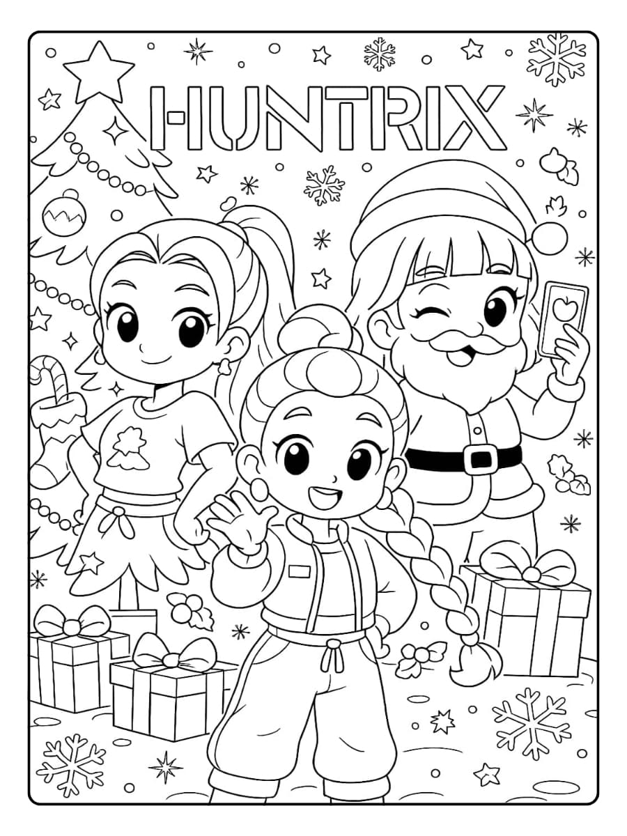 Coloriage Kpop Demon Hunter Noël (4)