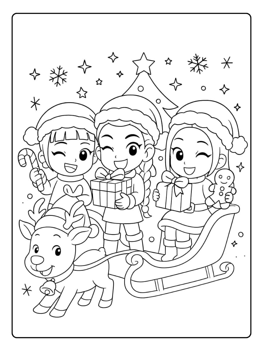 Coloriage Kpop Demon Hunter Noël (6)