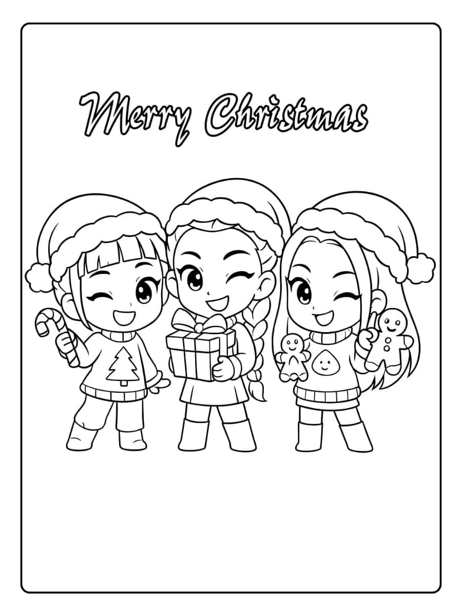 Coloriage Kpop Demon Hunter Noël (7)