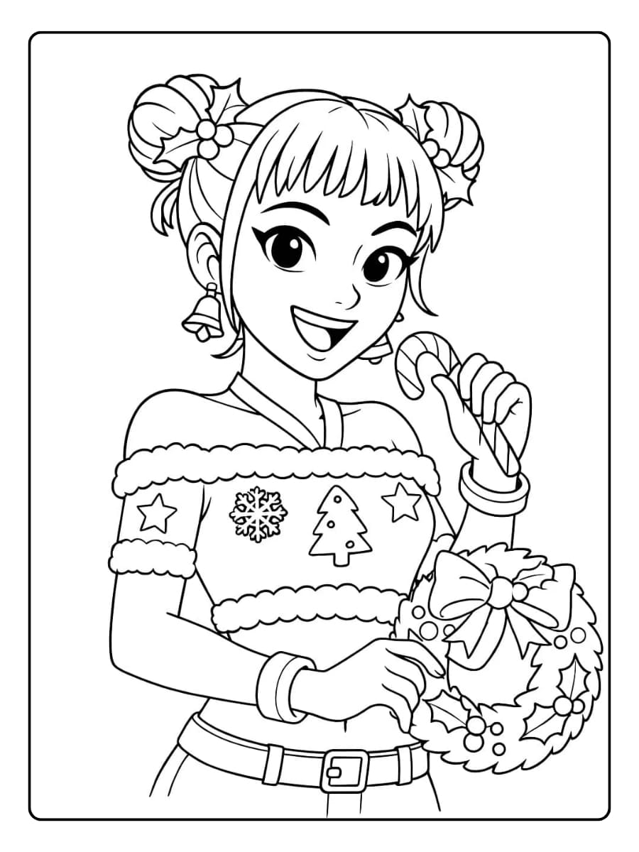 Coloriage Kpop Demon Hunter Noël (9)