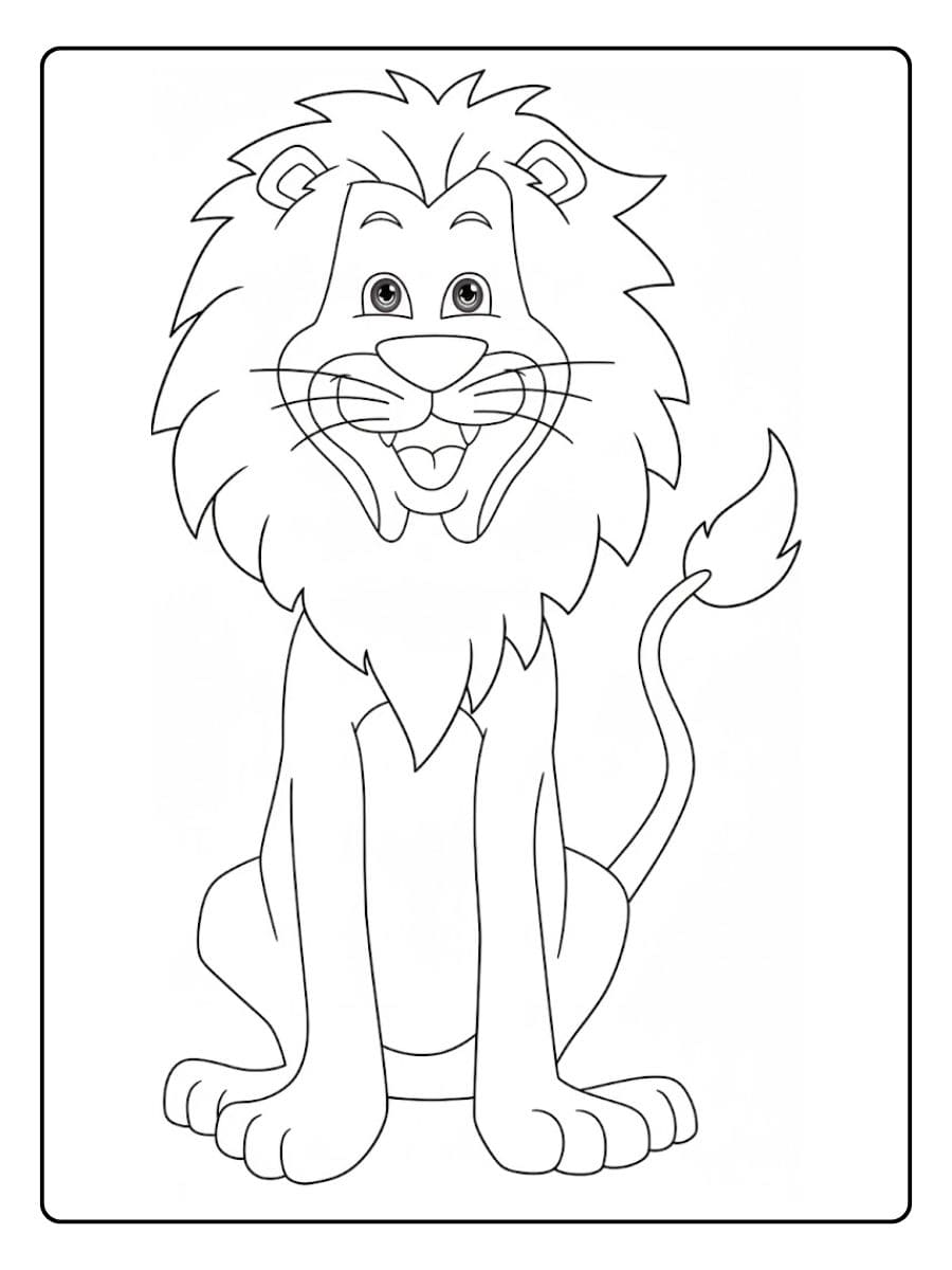 Coloriage Lion Dessin Simple Pour Enfants