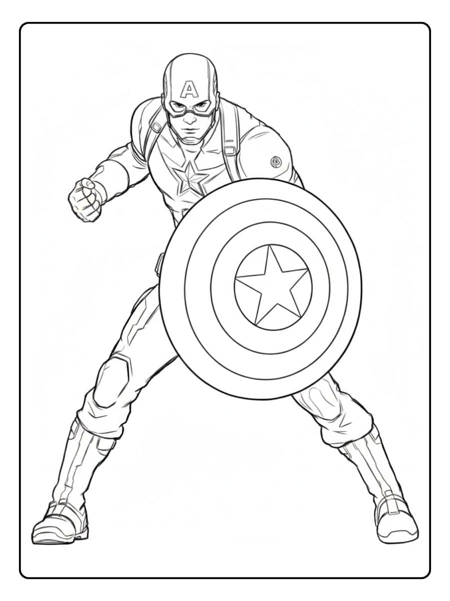 Coloriage Marvel Captain America