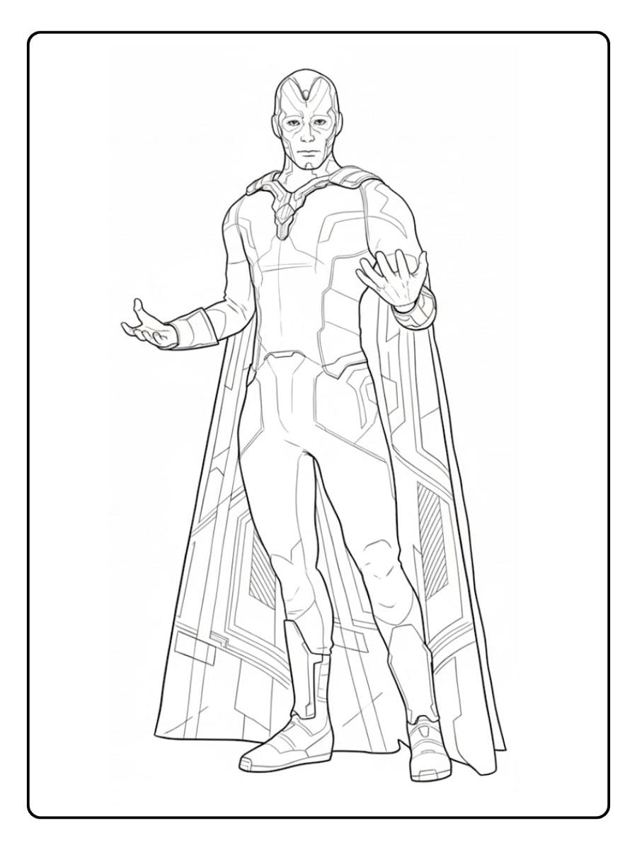 Coloriage Marvel Vision Simple