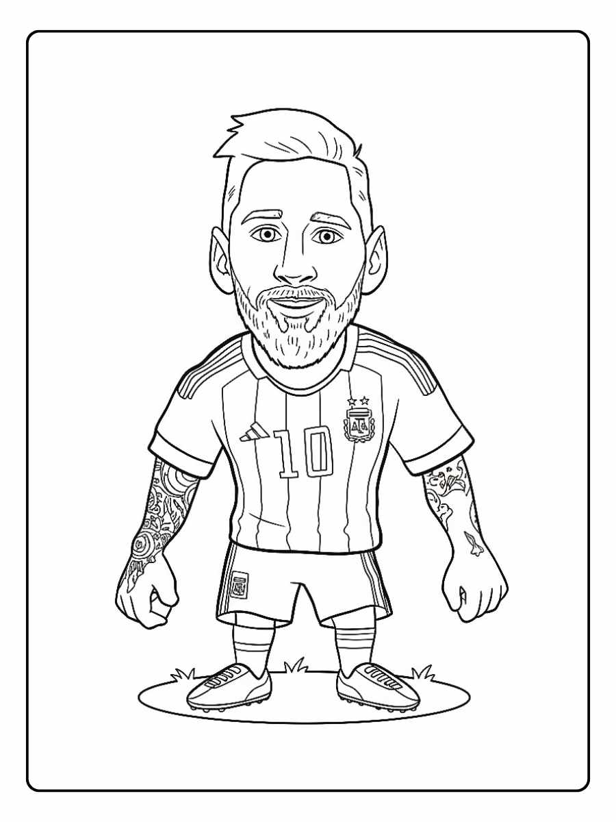 Coloriage Messi célébration intense