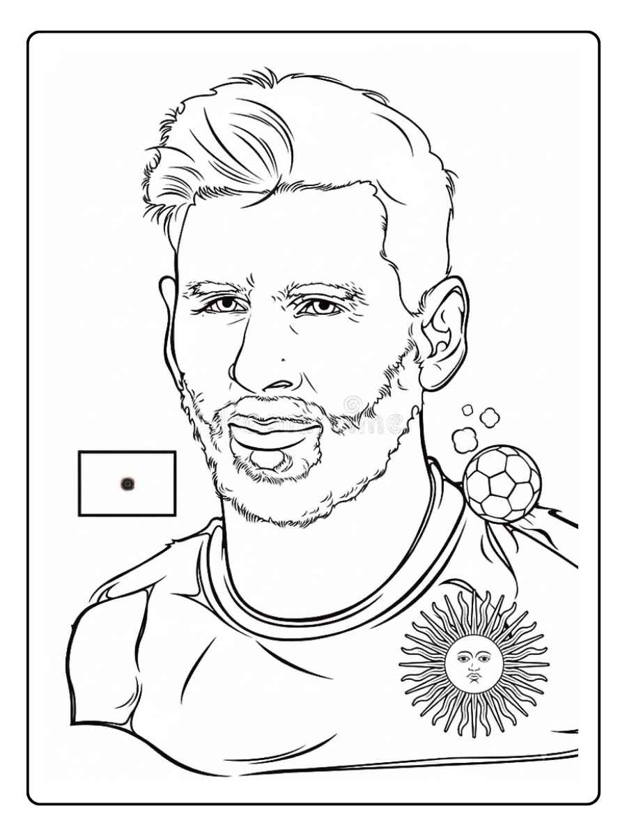 Coloriage Messi debout en tenue d’Argentine