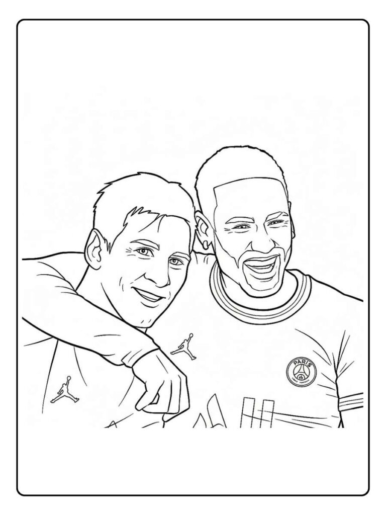 Coloriage Gratuit à Imprimer – Dessins à Colorier PDF & PNG 136 Coloriage PSG joueurs du Paris Saint Germain célébrant ensemble