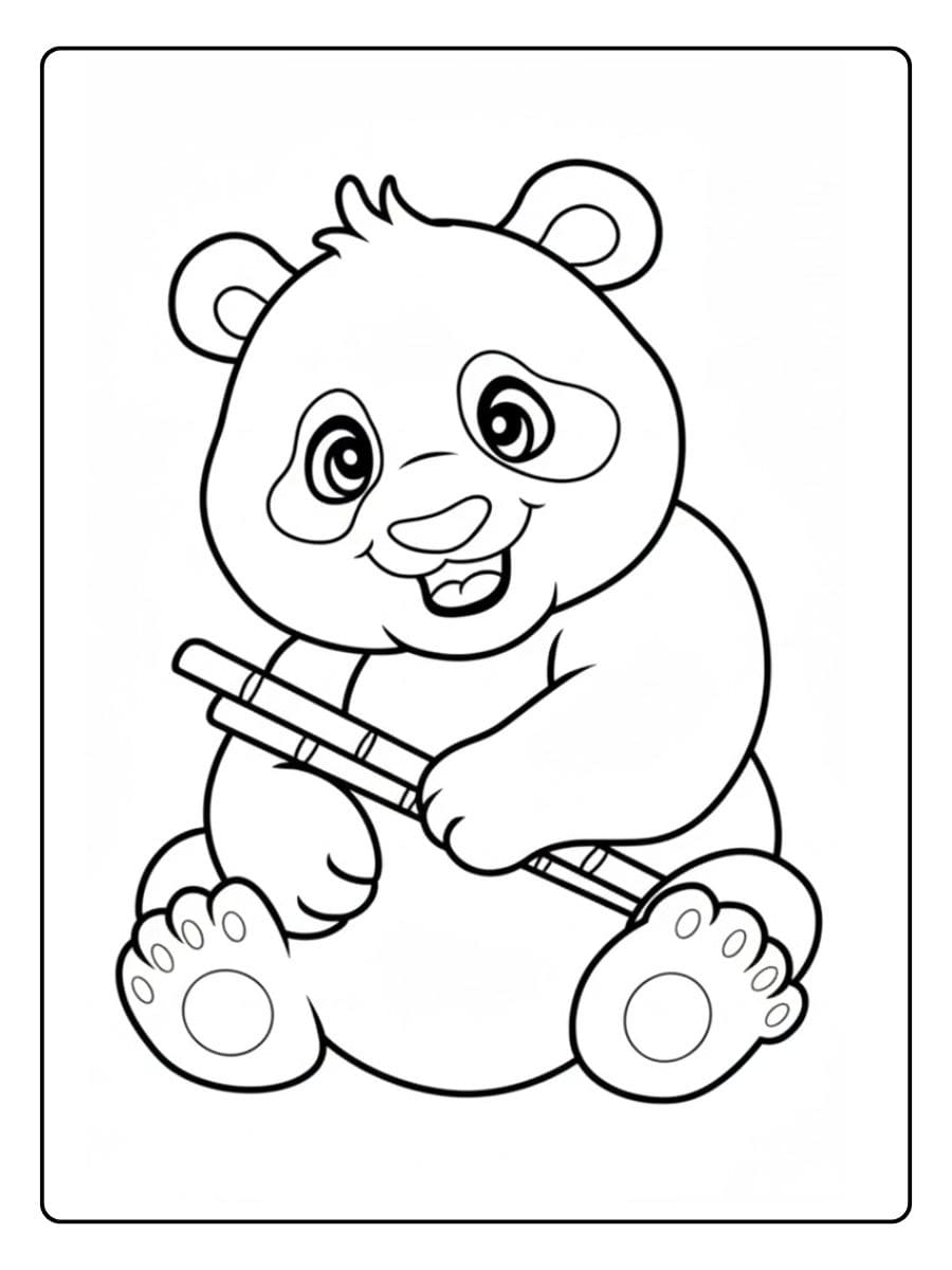 Coloriage Panda Mignon à Imprimer