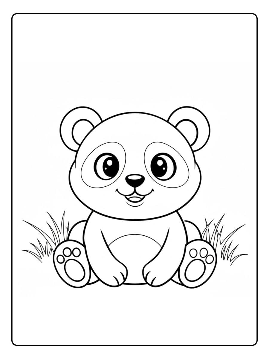 Coloriage Panda Mignon et Facile