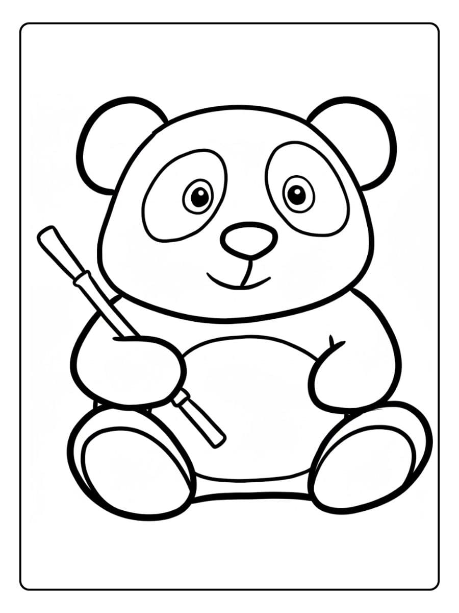 Coloriage Panda Simple et Mignon