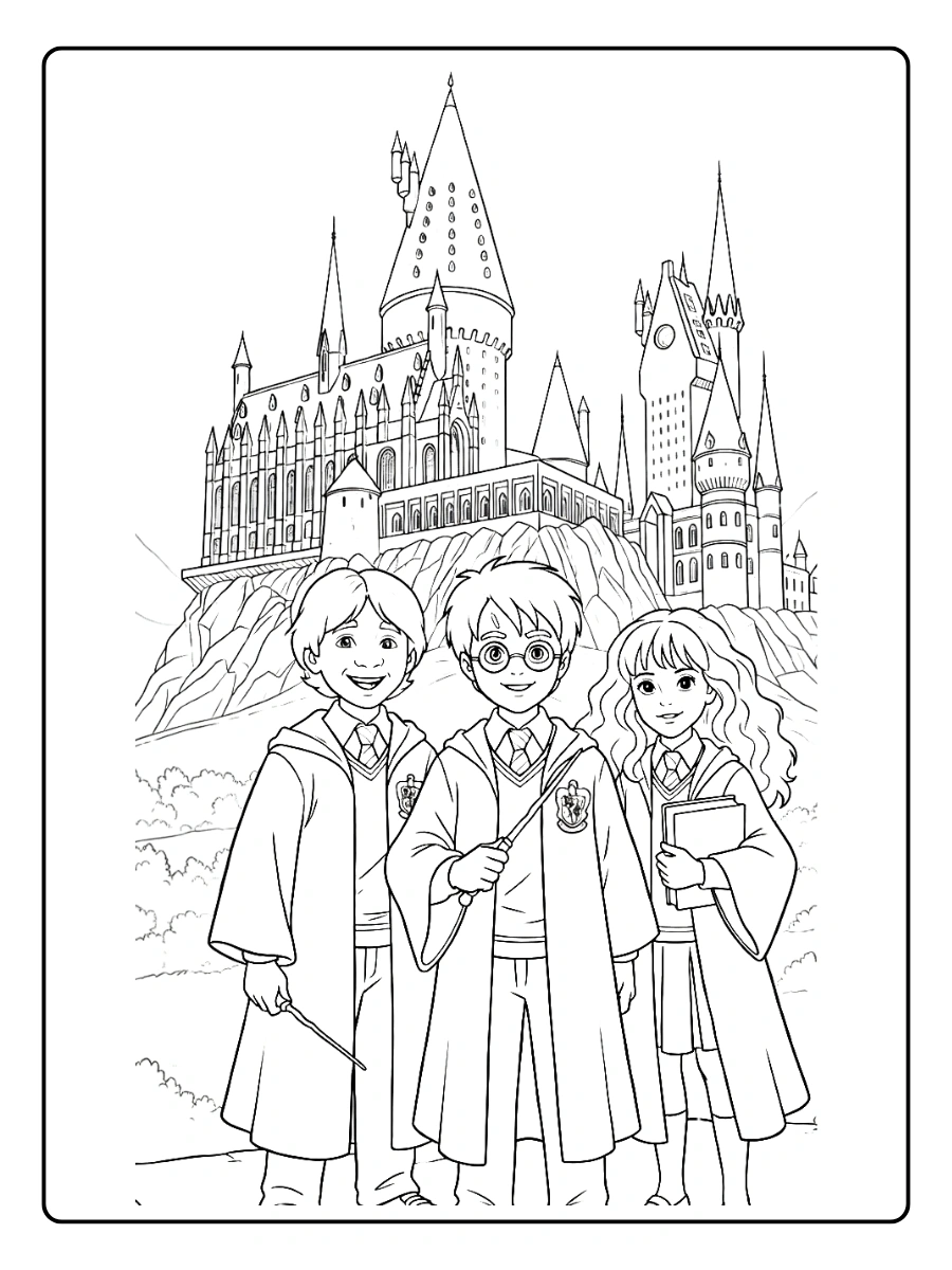 Coloriage Poudlard Harry Potter (3)