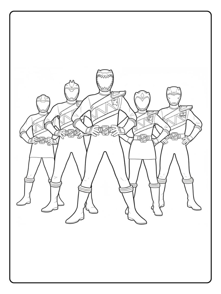 Coloriage Power Ranger Dino Charge Simple