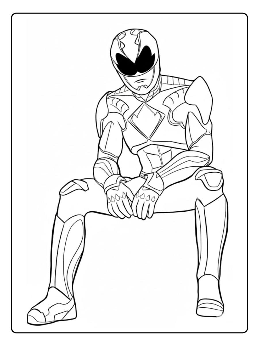 Coloriage Power Ranger Noir Simple