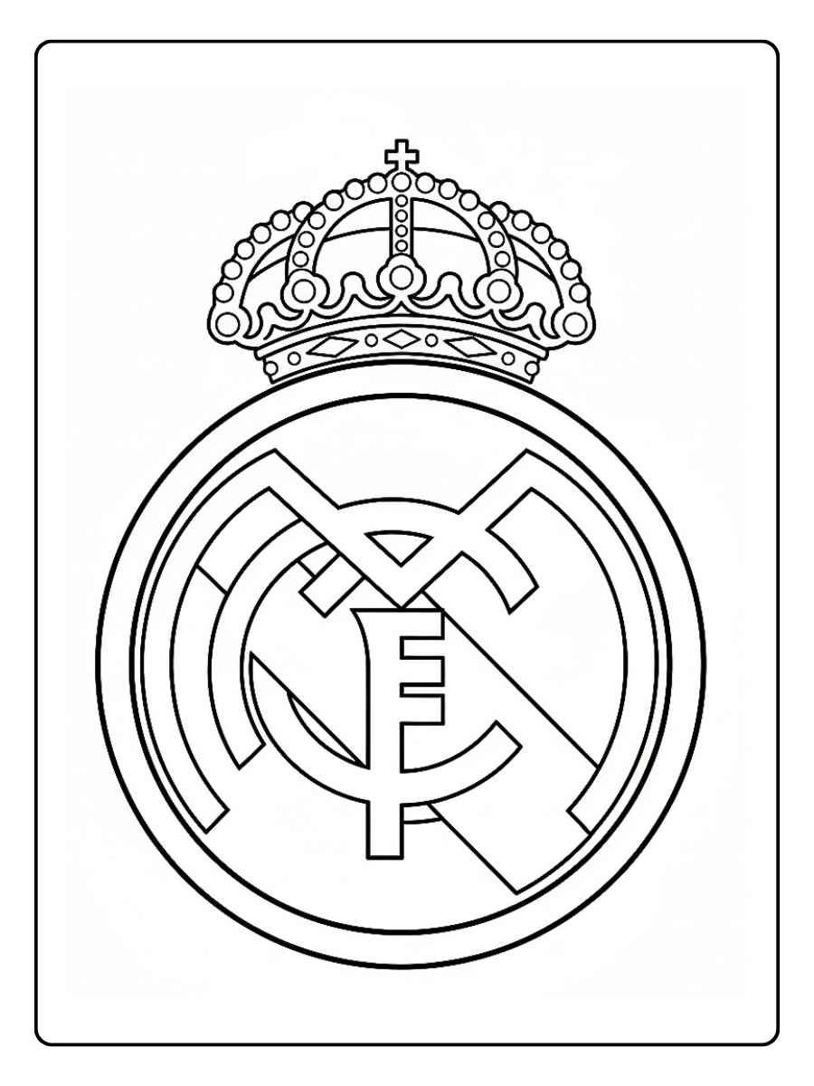 Coloriage Real Madrid portrait artistique style dessin au trait