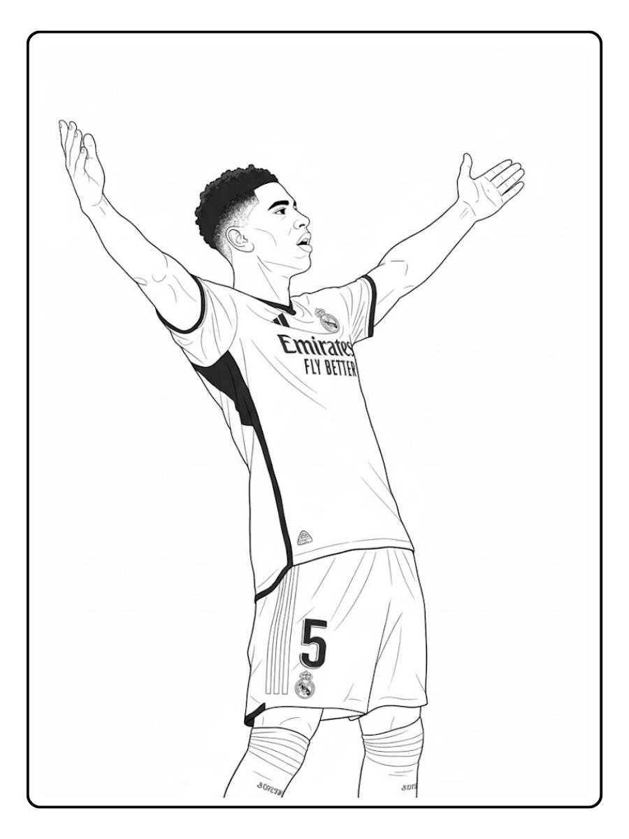 Coloriage Real Madrid portrait de face en tenue officielle