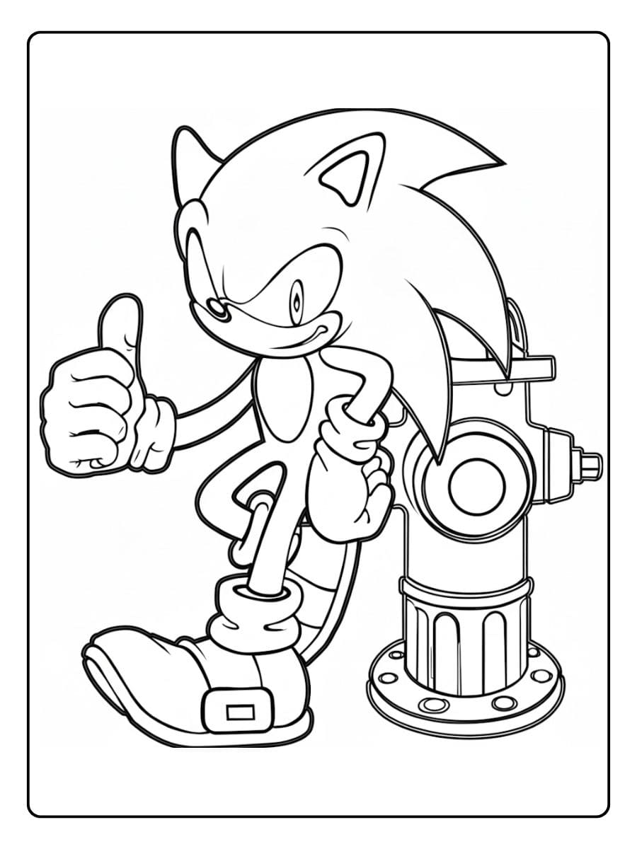 Coloriage Sonic Lignes Simples