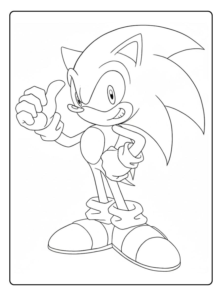 Coloriage Sonic Simple et Facile