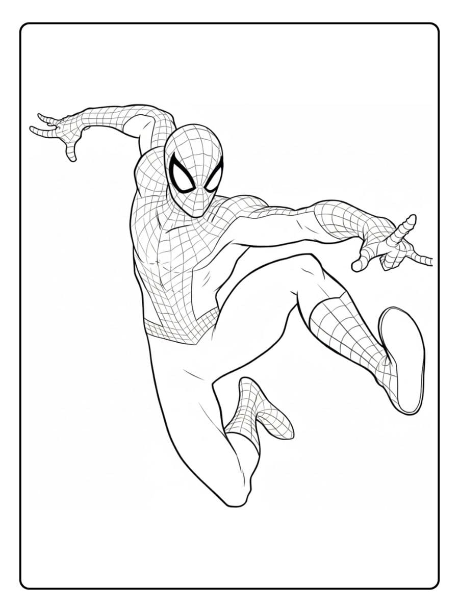 Coloriage Spiderman Lignes simples