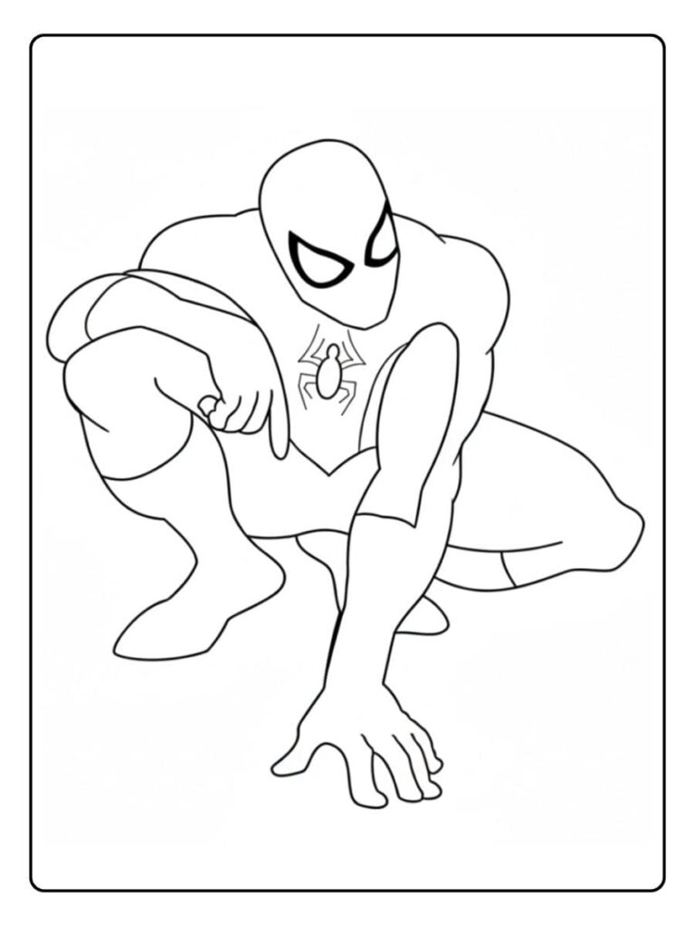 Coloriage Spiderman simple noir et blanc Coloriage Spiderman simple noir et blanc
