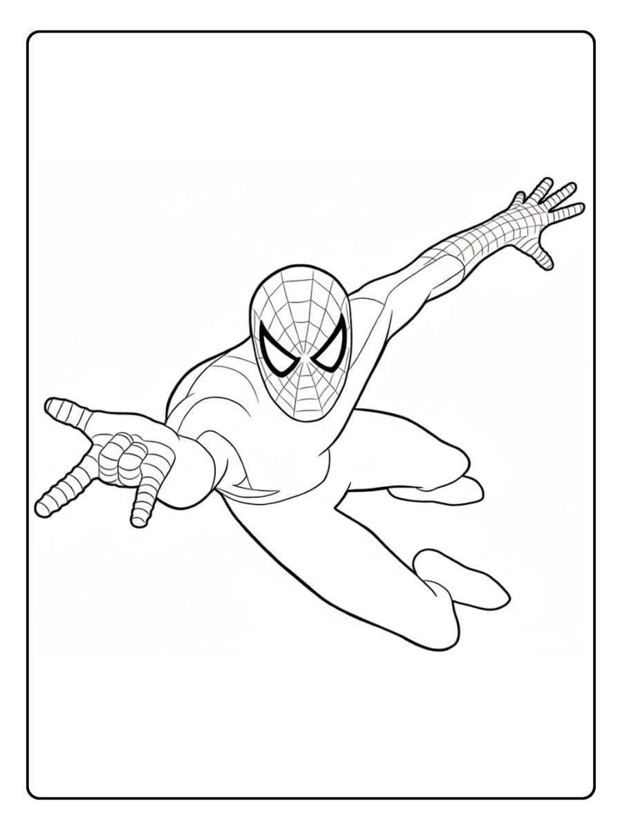 Coloriage Spiderman simple noir et blanc à imprimer