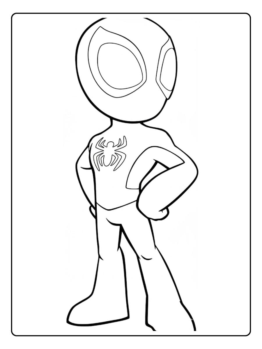 Coloriage Spidey et ses Amis Contour Simple