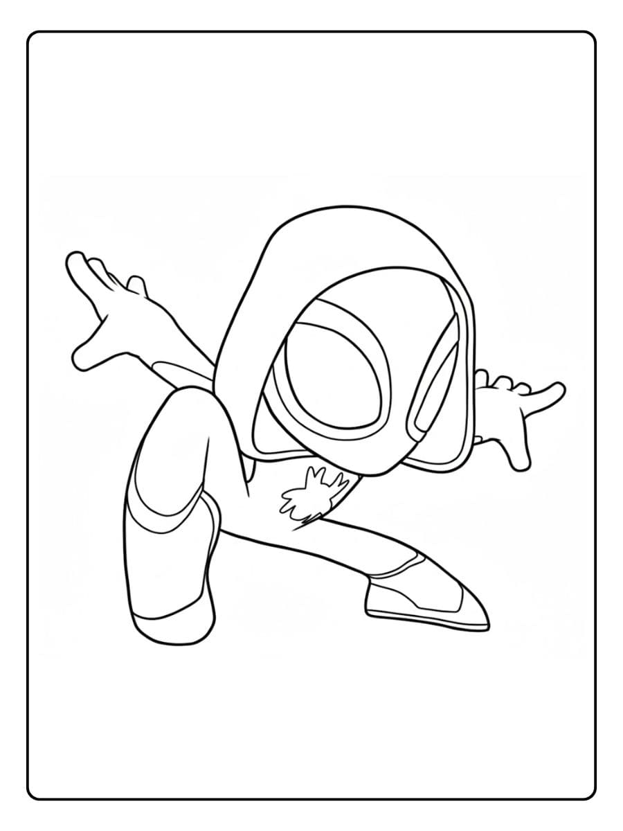 Coloriage Spidey et ses Amis Gwen, Spider Woman Simple