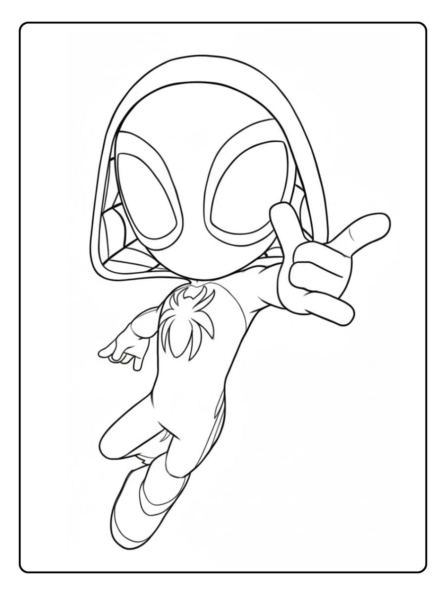 Coloriage Spidey et ses Amis Gwen Stacy Fille Araignée