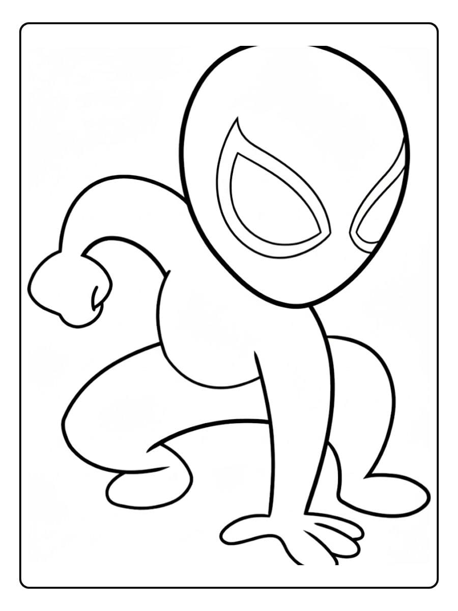 Coloriage Spidey simple Dessin facile Spider Man pour enfants