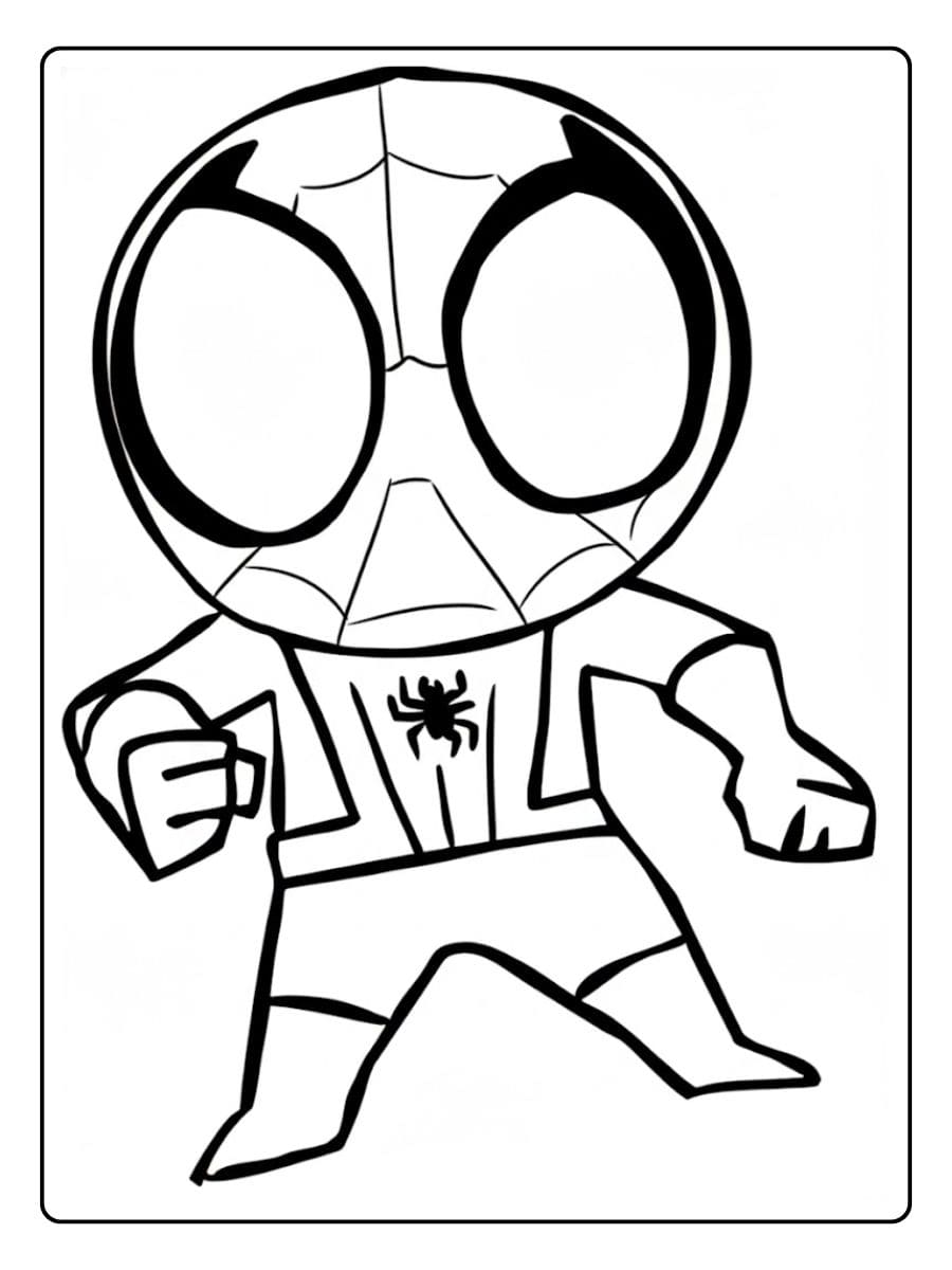 Coloriage Spidey simple grand yeux