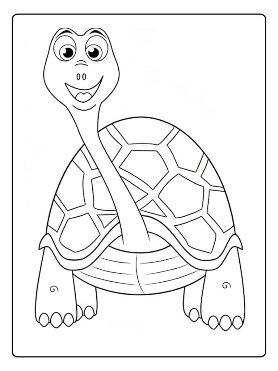 Coloriage Tortue Simple et Amusante