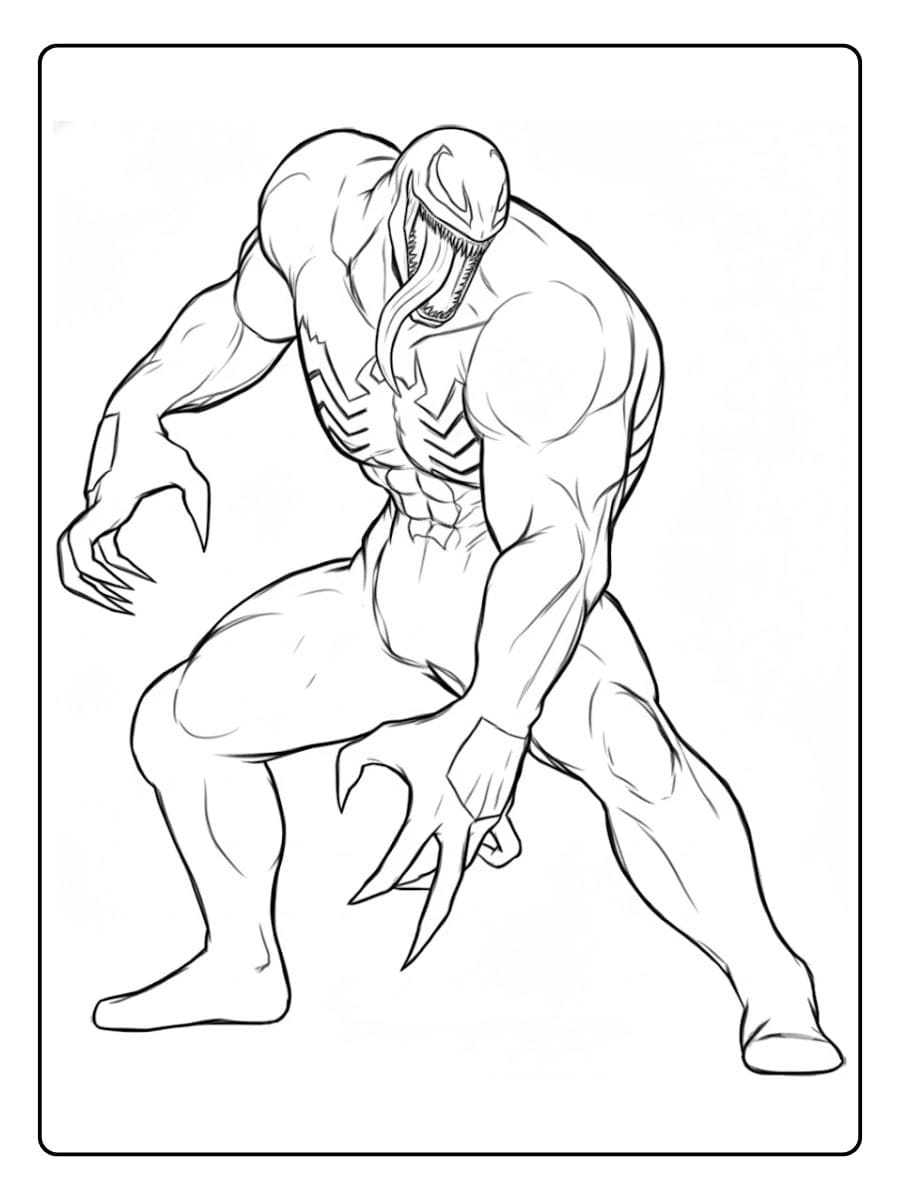 Coloriage Venom Dessin simple au trait