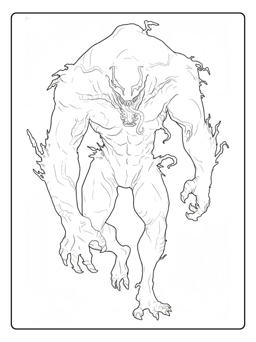 Coloriage Venom Facile Contour Épais