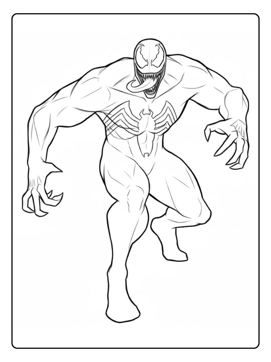 Coloriage Venom simple et facile à imprimer (2)