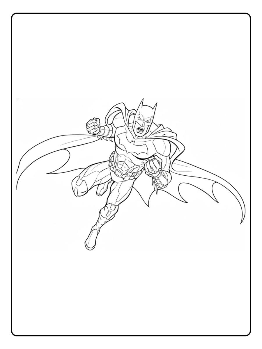 Coloriage batman simple en noir et blanc pour enfants