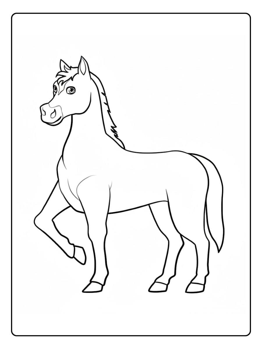 Coloriage cheval facile à imprimer