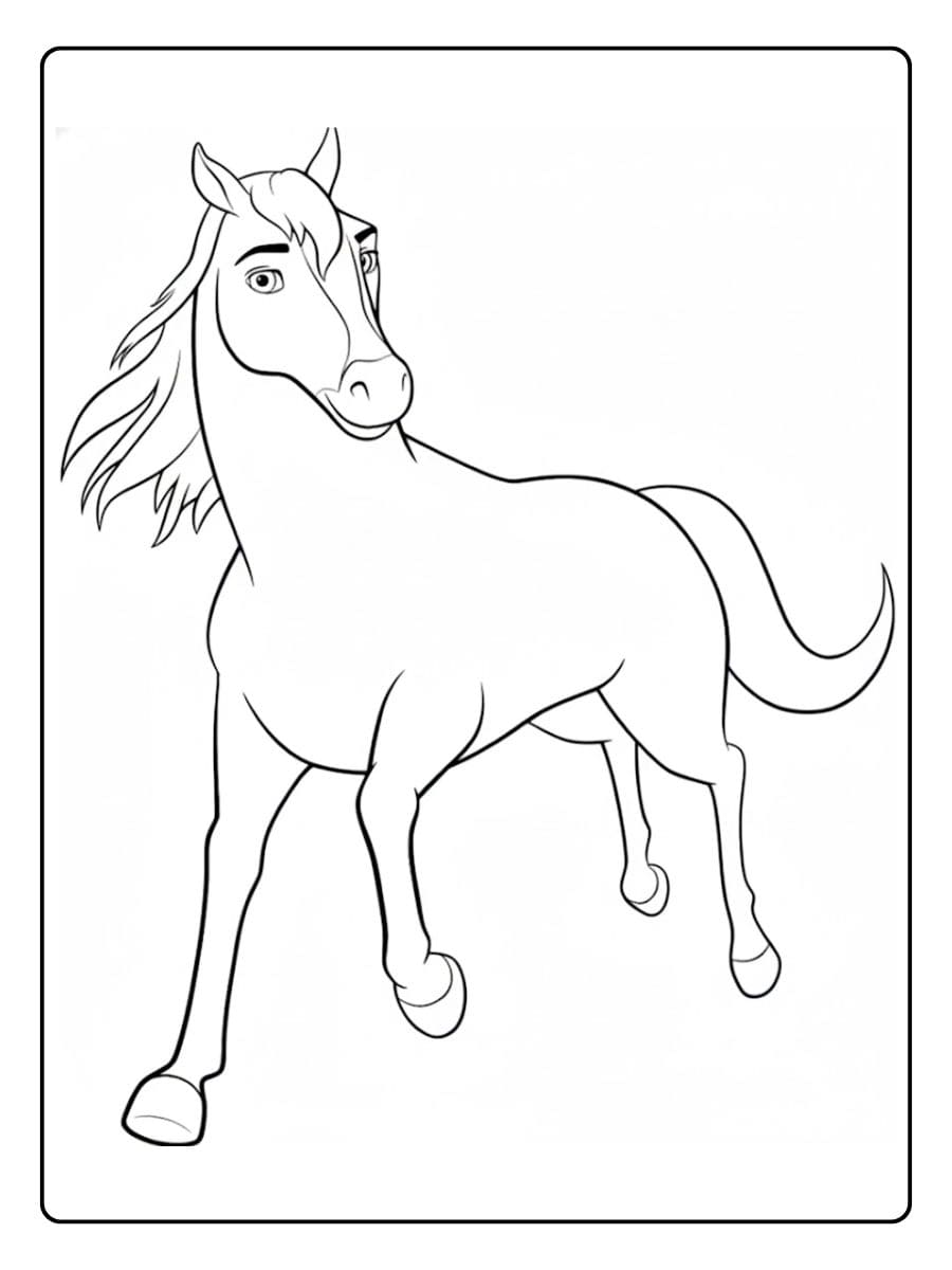 Coloriage cheval simple et facile