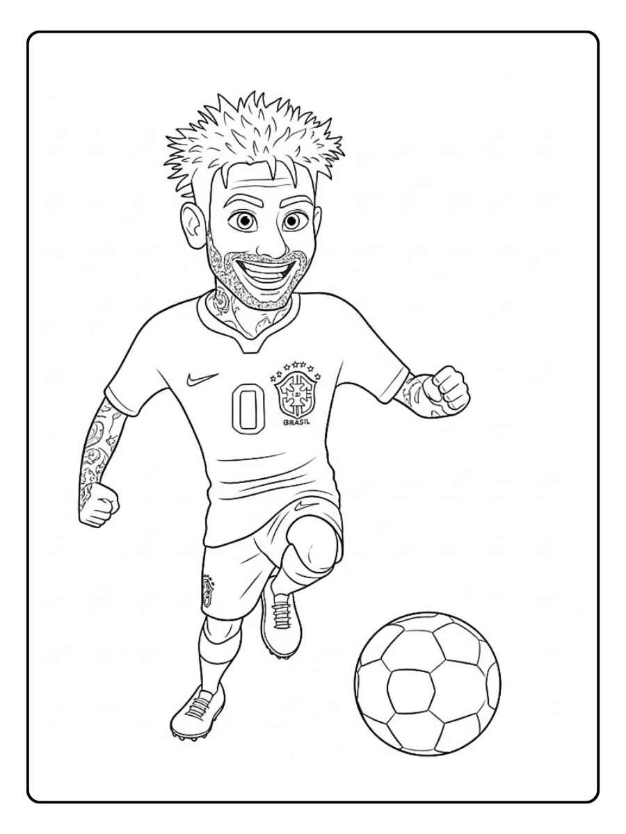 Coloriage Gratuit à Imprimer – Dessins à Colorier PDF & PNG 4 Coloriage de footballeurs enfant courant avec ballon