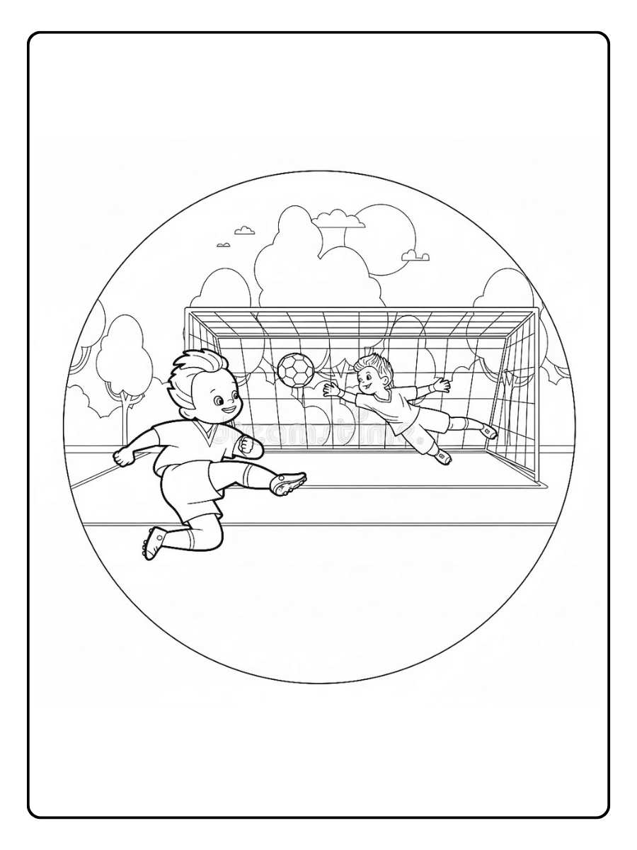 Coloriage de footballeurs match de football pour enfants